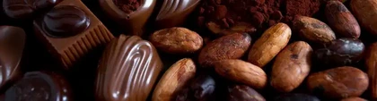 Image de fèves dechocolats et de chocolats